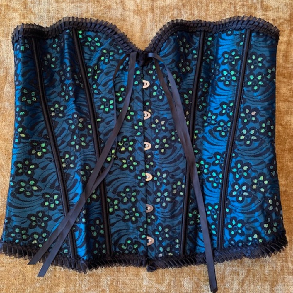 Teals and green Corset